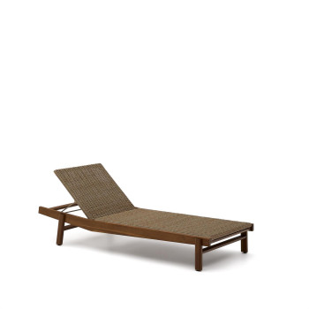 Itani ligstoel van massief acaciahout en FSC 100% synthetisch rotan.
