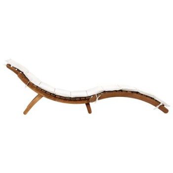 Bruine ligstoel van massief acaciahout