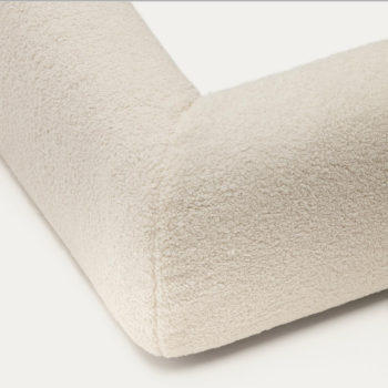 Martina bed met afneembare hoes van ecru lamsleer 