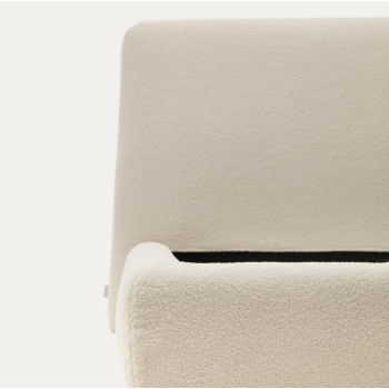 Martina bed met afneembare hoes van ecru lamsleer 