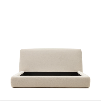 Martina bed met afneembare hoes van ecru lamsleer 