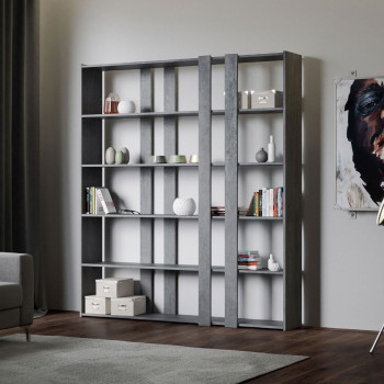 Kato Boekenkast - Composition A Kato 6R 2 zijden 4 lange banden Wit essenhout