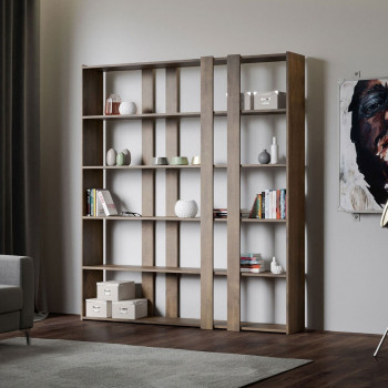 Kato Boekenkast - Composition A Kato 6R 2 zijden 4 lange banden Wit essenhout