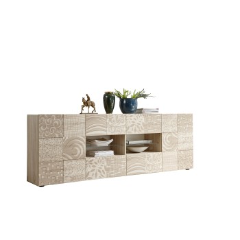 MIRO dressoir met 2 deuren en 4 laden, 241x84x43 cm, eikenkleur