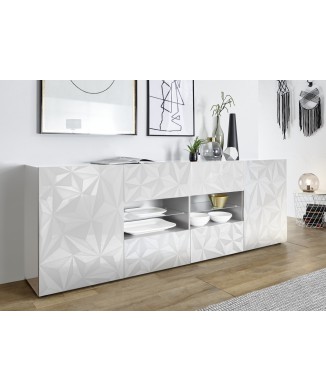 PRISMA dressoir met 2 deuren en 4 lades, witte kleur