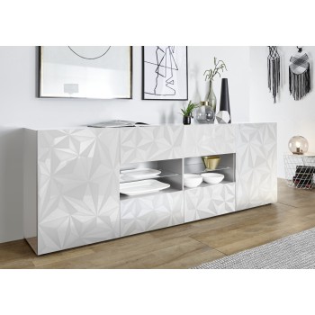 PRISMA dressoir met 2 deuren en 4 lades, witte kleur