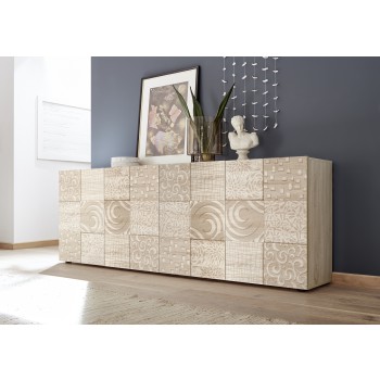 MIRO dressoir met 4 deuren, 241x84x43 cm, eikenkleur.