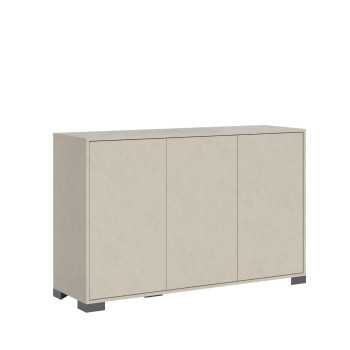 Lumina hoogglans wit dressoir/tv-meubel/hoog dressoir - dressoir met 3 deuren 130x40x83 cm Lumina hoogglans wit