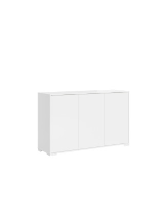 Lumina hoogglans wit dressoir/tv-meubel/hoog dressoir - dressoir met 3 deuren 130x40x83 cm Lumina hoogglans wit
