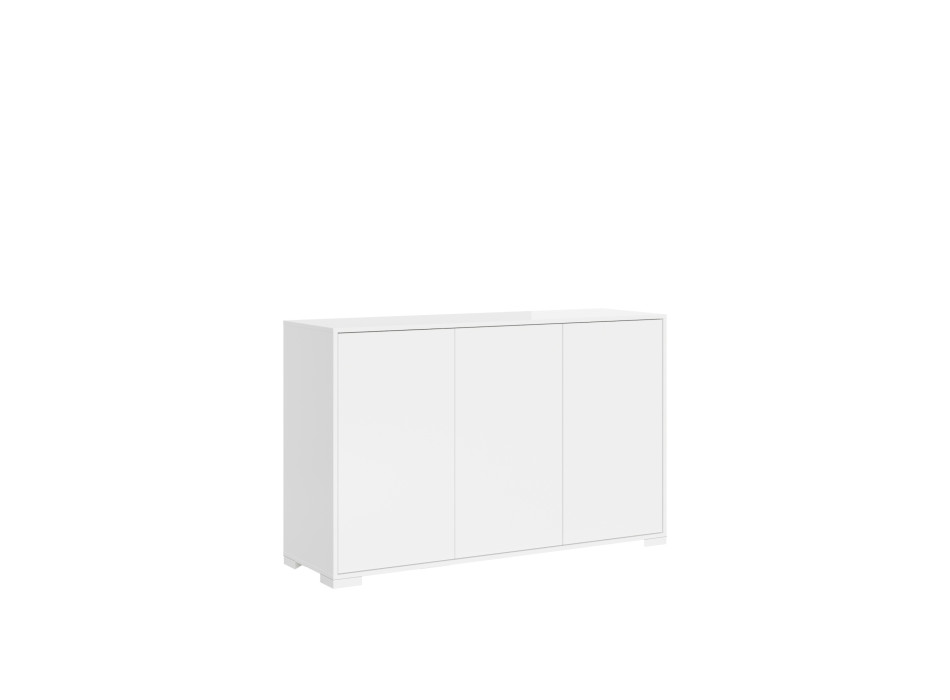 Lumina hoogglans wit dressoir/tv-meubel/hoog dressoir - dressoir met 3 deuren 130x40x83 cm Lumina hoogglans wit
