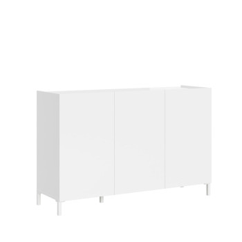Solaria hoogglans wit dressoir/tv-meubel/hoge kast - dressoir met 3 deuren 130x40x84 cm Solaria hoogglans wit
