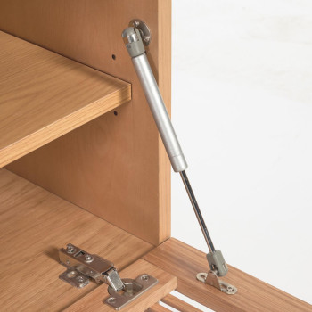 Beyla tv-meubel met 2 deuren, gemaakt van massief hout en eikenfineer, 180 x 49,5 cm, FSC100%.