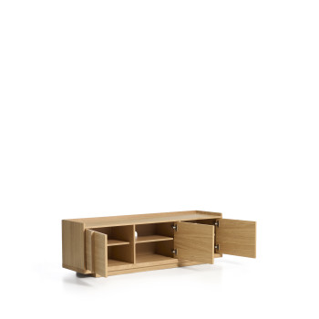 Onix tv-meubel in eikenfineer met natuurlijke afwerking, 150 x 47 cm, FSC Mix Credit.