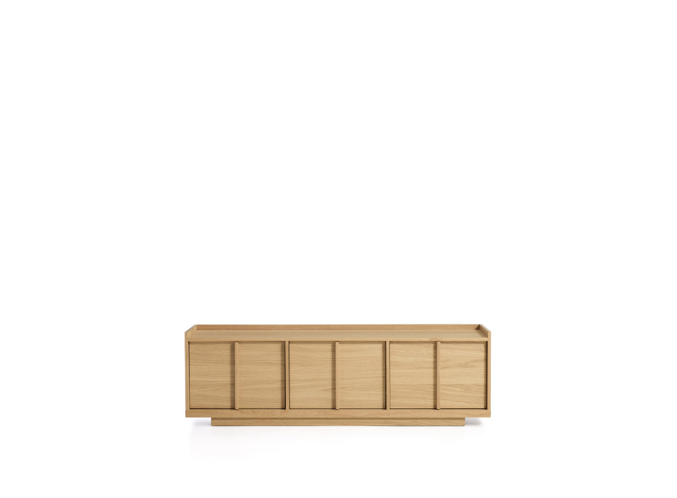 Onix tv-meubel in eikenfineer met natuurlijke afwerking, 150 x 47 cm, FSC Mix Credit.