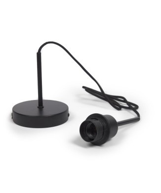 Het frame van de Fulvia plafondlamp is gemaakt van metaal met een zwarte afwerking.