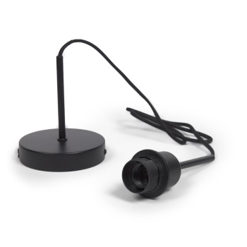 Het frame van de Fulvia plafondlamp is gemaakt van metaal met een zwarte afwerking.