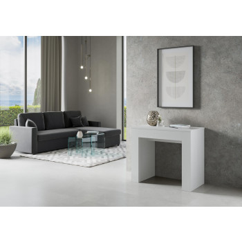 Nieuwe Console Extra - Uitschuifbare consoletafel 90x49/307 cm Extra wit essenhout met interne verlengstukken