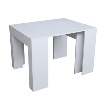 Nieuwe Console Extra - Uitschuifbare consoletafel 90x49/307 cm Extra wit essenhout met interne verlengstukken