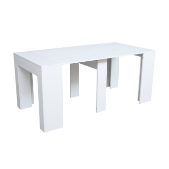 Nieuwe Console Extra - Uitschuifbare consoletafel 90x49/307 cm Extra wit essenhout met interne verlengstukken
