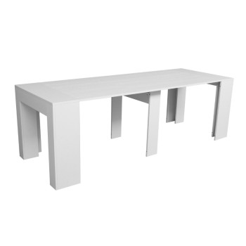 Nieuwe Console Extra - Uitschuifbare consoletafel 90x49/307 cm Extra wit essenhout met interne verlengstukken