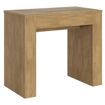 Nieuwe Consolle Extra - Uitschuifbare consoletafel 90x49/307 cm Extra naturel eikenhout met interne verlengstukken