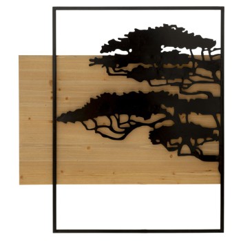 Lagos ijzeren en houten wandpanelen set van 3