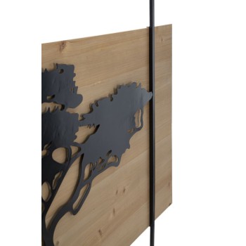 Lagos ijzeren en houten wandpanelen set van 3