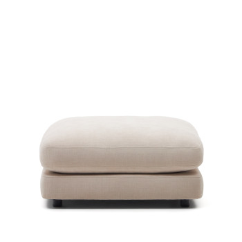 Gaia voetenbankje in beige chenille FSC Mix Credit 90 x 90 cm
