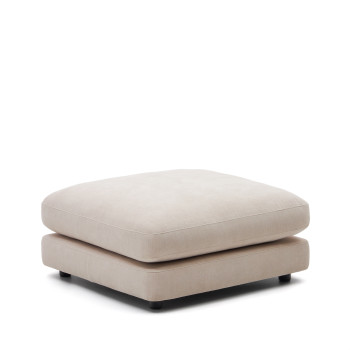 Gaia voetenbankje in beige chenille FSC Mix Credit 90 x 90 cm