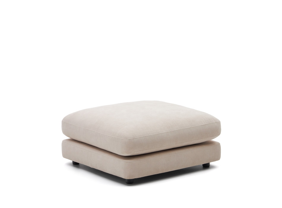 Gaia voetenbankje in beige chenille FSC Mix Credit 90 x 90 cm