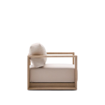 Amber fauteuil van massief acaciahout met een lichte FSC 100% afwerking.