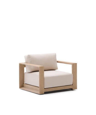 Amber fauteuil van massief acaciahout met een lichte FSC 100% afwerking.