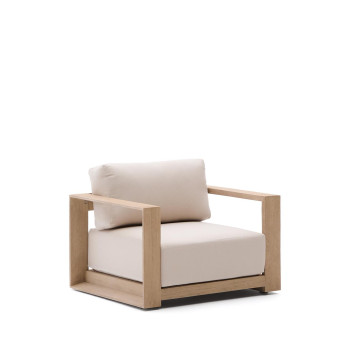 Amber fauteuil van massief acaciahout met een lichte FSC 100% afwerking.