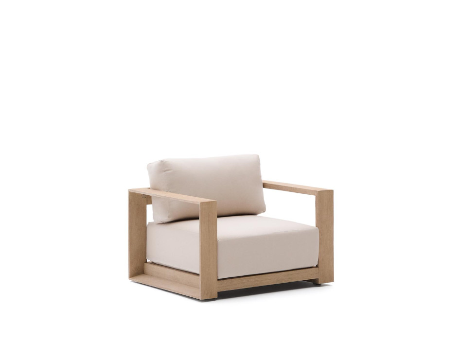 Amber fauteuil van massief acaciahout met een lichte FSC 100% afwerking.