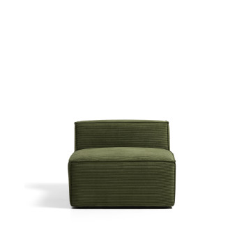 Blok fauteuil van dik groen corduroy, 90 cm FSC Mix Credit