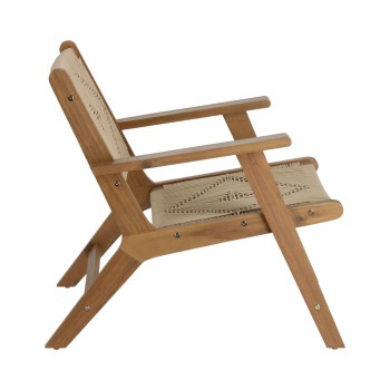 Geralda fauteuil van acaciahout met een donkere afwerking, 100% FSC-gecertificeerd.