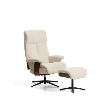 Toriel micro-boucle draaibare relaxfauteuil met voetensteun