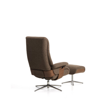 Toriel micro-boucle draaibare relaxfauteuil met voetensteun