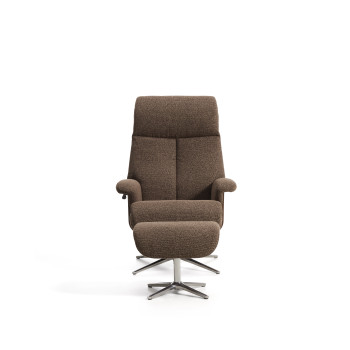 Toriel micro-boucle draaibare relaxfauteuil met voetensteun