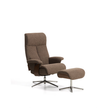 Toriel micro-boucle draaibare relaxfauteuil met voetensteun