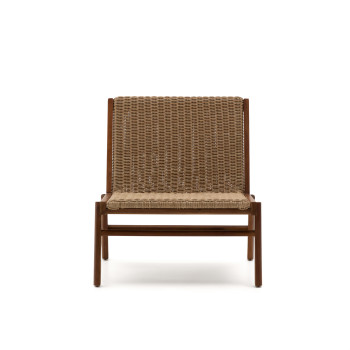 Itani fauteuil van massief acaciahout en FSC 100% synthetisch rotan.