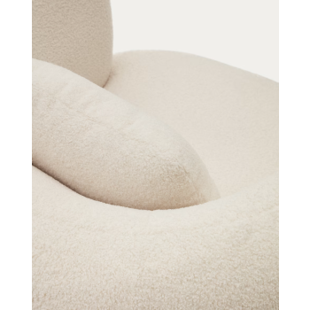 Martina fauteuil in ecru lamsleer met kussen