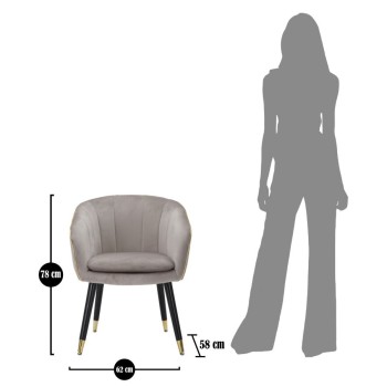 Parijse fauteuil grijs/goud