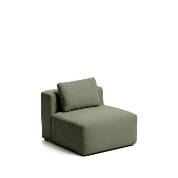 Blok poef in bruine chenille 90 cm FSC Mix Credit