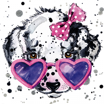 Schilderij HOND MET HARTVORMIGE BRIL G2366 PINTDECOR