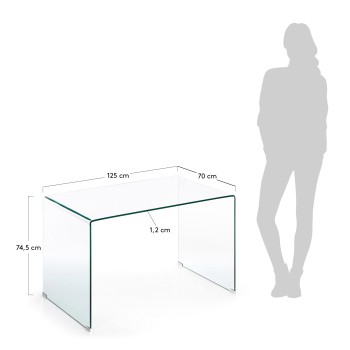 Burano Bureau 125 x 70 cm Transparant
