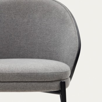 Eamy-stoel in lichtgrijs essenhoutfineer