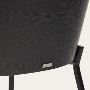 Eamy-stoel in lichtgrijs essenhoutfineer