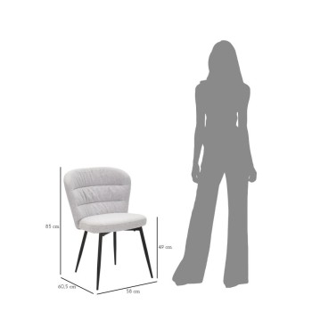 LAUSANNA GRIJZE STOELENSET VAN 2