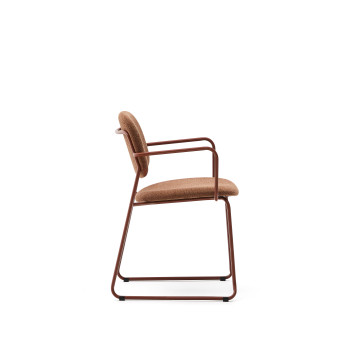 Meli-stoel in terracotta chenille en terracotta metalen frame, FSC Mix Credit